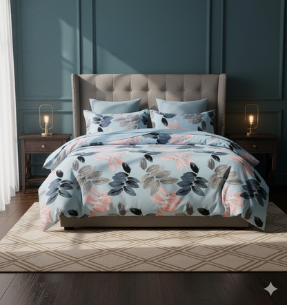 Floriana Fitted Premium King Size Bedsheet (108" x 108") 400 TC