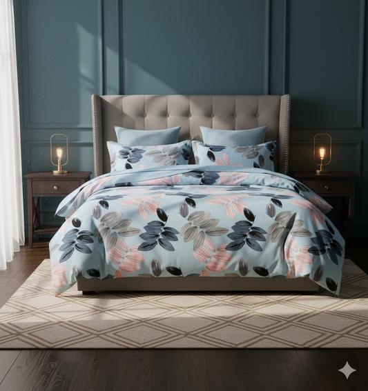 Floriana Fitted Premium King Size Bedsheet (108" x 108") 400 TC