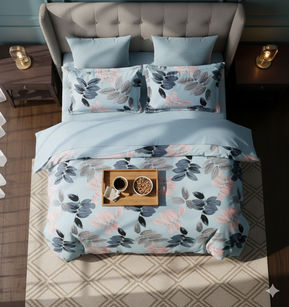 Floriana Fitted Premium King Size Bedsheet (108" x 108") 400 TC