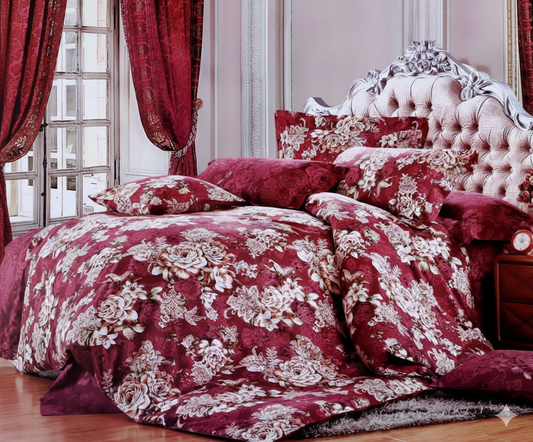 Rose Fitted Premium King Size Bedsheet (108" x 108") 400 TC