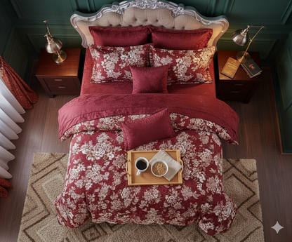 Rose Fitted Premium King Size Bedsheet (108" x 108") 400 TC